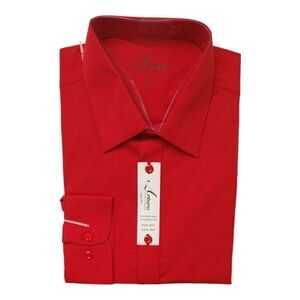 MEN'S ARTURO LUXURY LIFESTYLE RED SLIM FIT DRESS SHIRT.